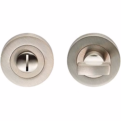 Loops Thumbturn Lock and Release Handle with Concealed Fix Round Rose in Silver Satin Nickel