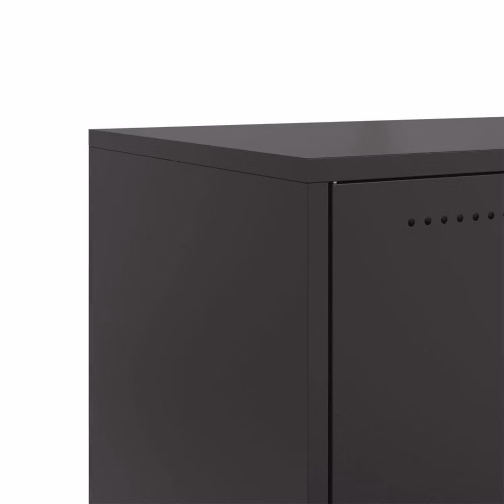 Berkfield Home TV Cabinet in Black Metal, W: 68 cm, D: 39 cm, H: 43.5 cm – 6