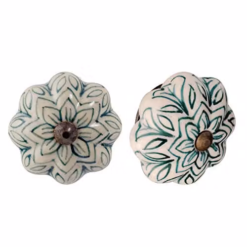 Nicola Spring Ceramic Cabinet Knobs, Pack of 12, Green – 1