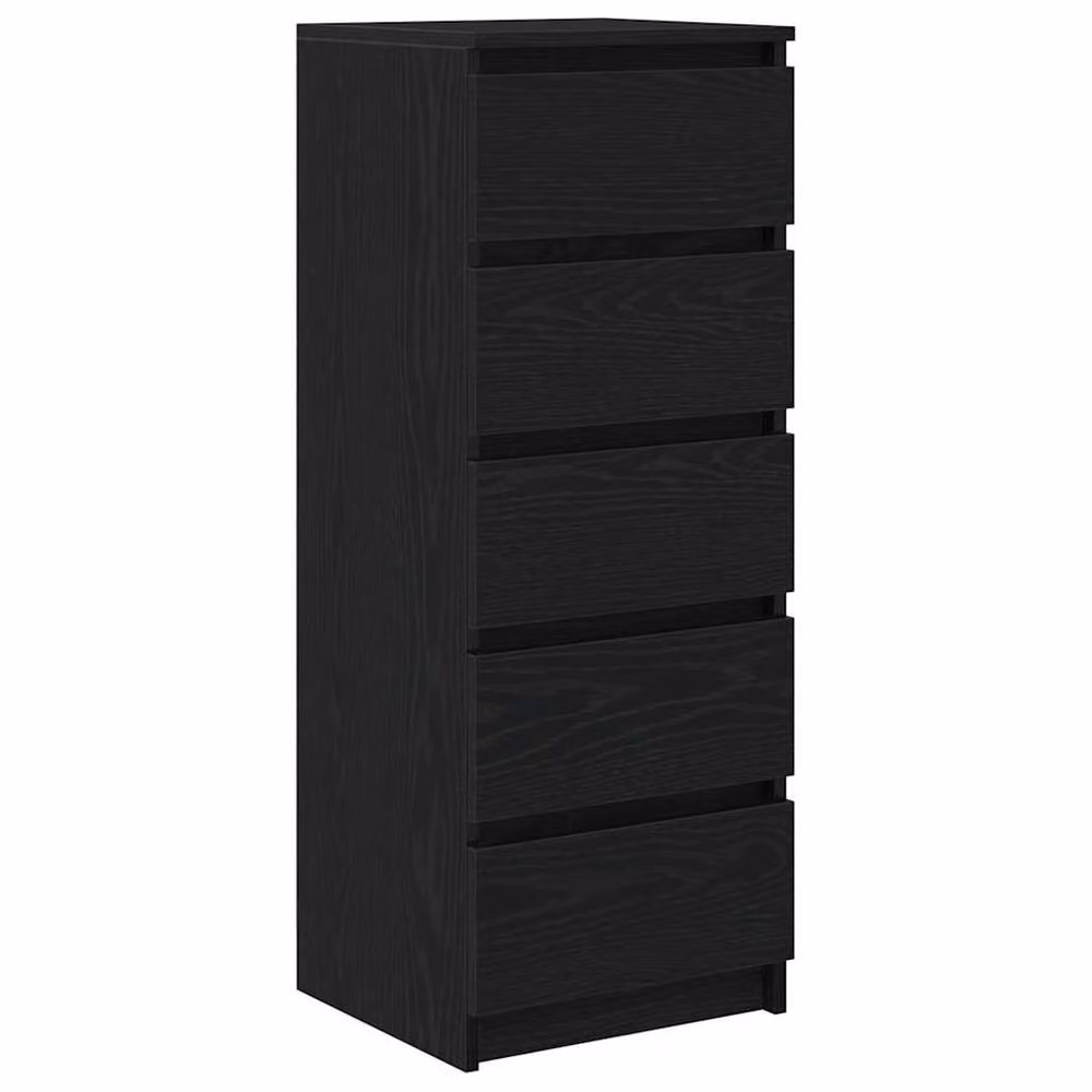 Berkfield Home Modern Sideboard with Drawers in Black Oak, W/D/H: 37.5 x 35 x 99 cm – 2