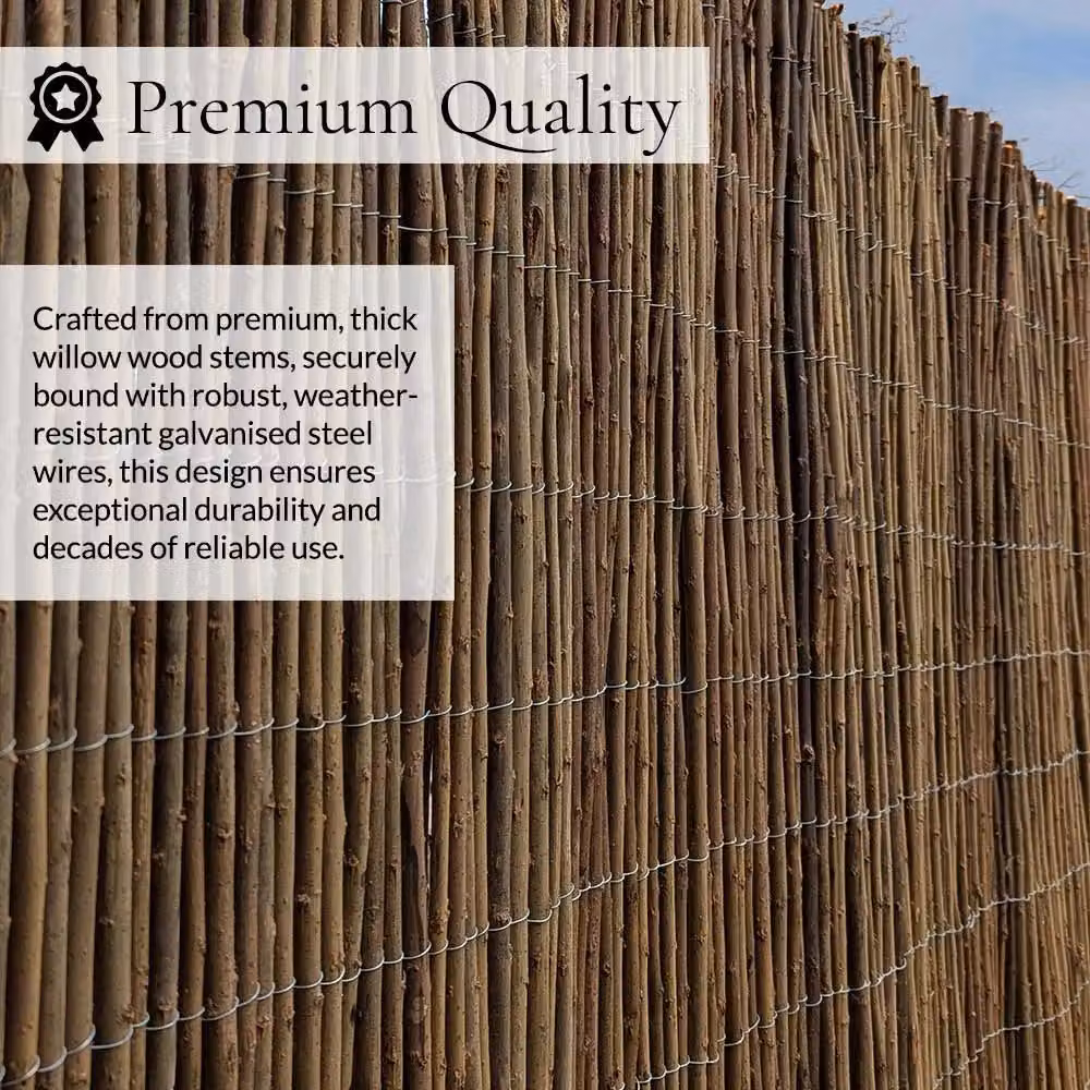 Access Garden Products Woven Willow Screening Roll, Brown, W: 400 cm, H: 120 cm – 4