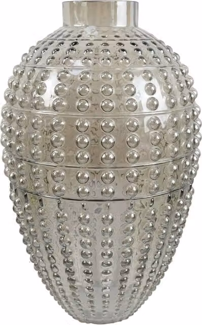 Leaf Smoke Grey Dotted Glass Bubble Vase for Tabletop Display