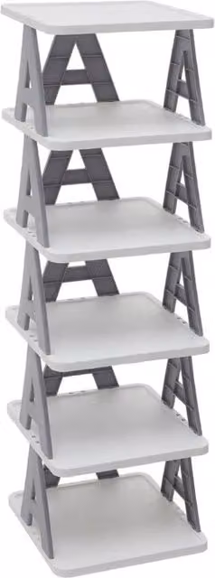VOGREX 6 Tier White Plastic Shoe Rack for Hallway Storage