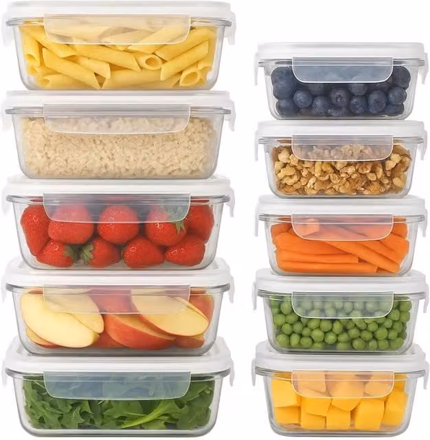 Havendro 10-Piece Glass Food Storage Container Set with Lids in Transparent – 1