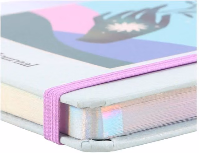 Aura Energy A5 Wellness Journal with Crystal Pen and Elastic Closure, Blue Hardcover