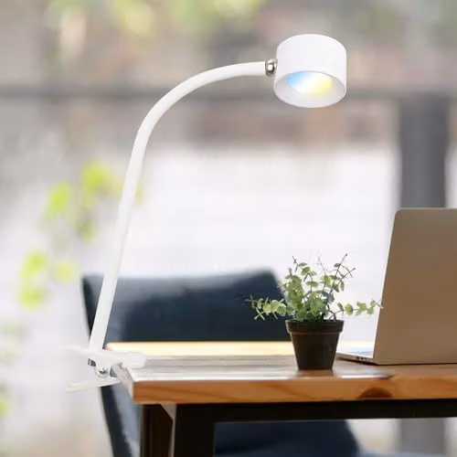 Briloner Rechargeable LED Clip On Reading Lamp with Dimmable CCT and Touch Control, White – 3