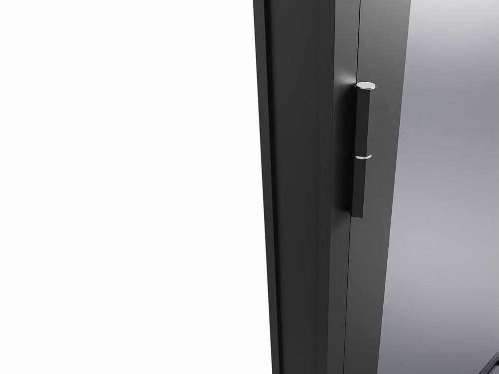 Loxton Reversible Modern Swing Door Unit in Black Aluminium and Glass, H: 204 cm x W: 83 cm – 5
