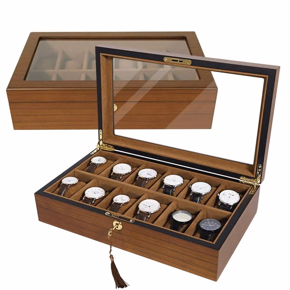 Kelvenix 12-Grid Watch Display and Storage Organizer Box in Brown – 5