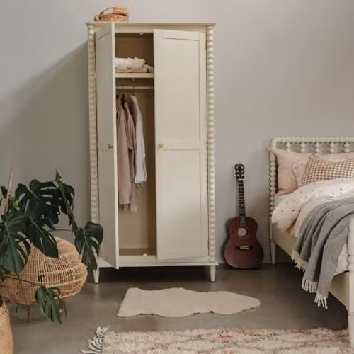 Statement Furniture Cromwell Double Wardrobe with Hanging Rail and Internal Shelves, Linen, W: 100 cm, D: 62 cm, H: 200 cm – 1