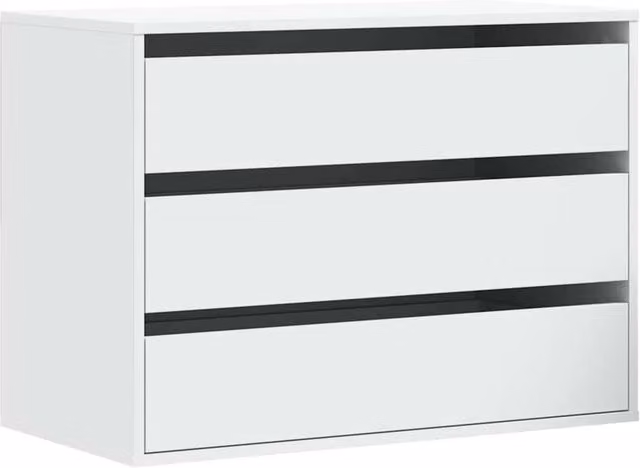 Berkfield Home Corner Chest of Drawers in White, W/D/H: 80 x 41 x 58 cm