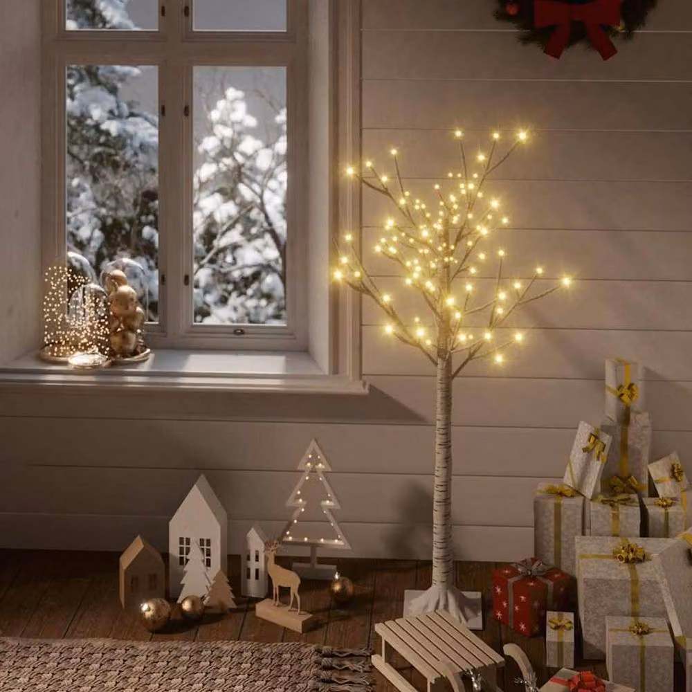 Berkfield Home Beautiful Christmas Tree with 128 Warm White Willow LEDs, 1.2 m, White – 2
