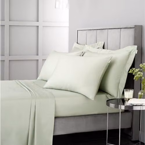 Bianca 400 Thread Count Cotton Sateen Standard Pillowcase Pair in Green – 2