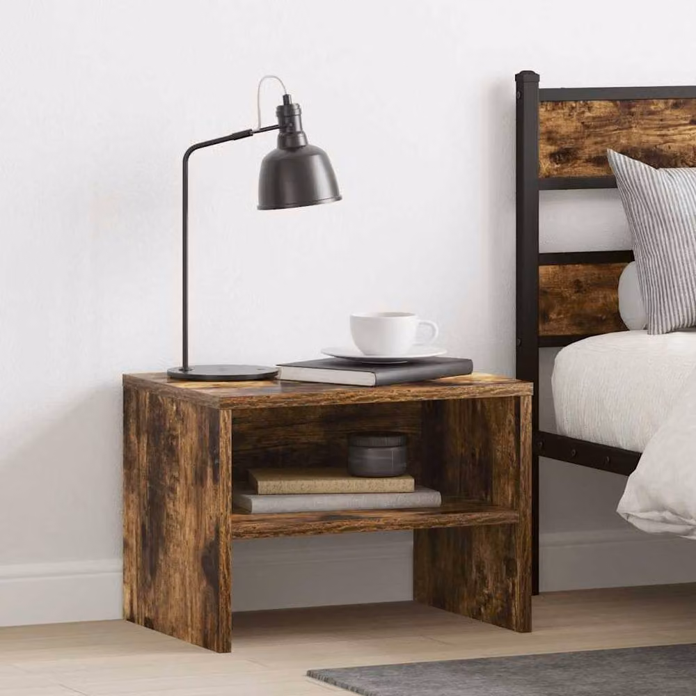 Berkfield Home Classic Bedside Cabinet in Smoked Oak Brown, W/D/H: 40 x 30 x 30 cm – 2