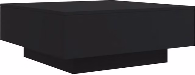 Berkfield Home Modern Square Coffee Table with LED Lights in Black, W/D/H: 80 x 80 x 31 cm