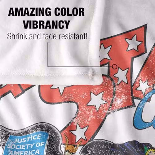 LOGOVISION Justice League All Star Comics Silky Touch Super Soft Fleece Throw Blanket, Multicolour, W: 152 cm, D: 127 cm – 2
