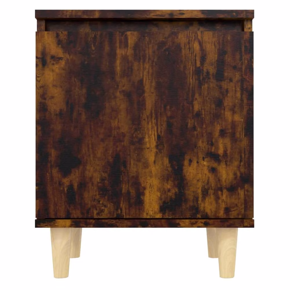 Berkfield Home Bed Cabinet in Smoked Oak Brown with Solid Wood Legs, W/D/H: 40 x 30 x 50 cm – 5