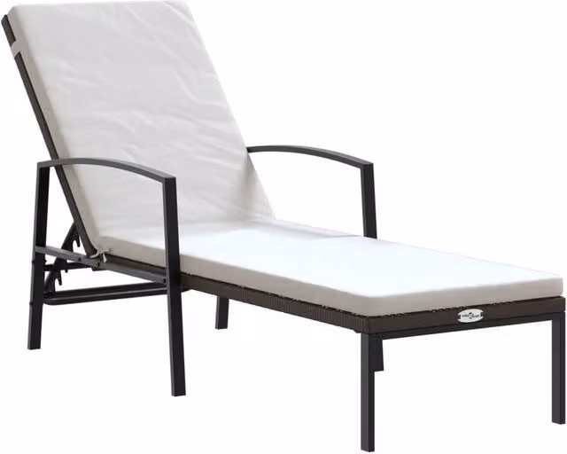 Berkfield Home Brown Poly Rattan Sun Loungers with Table Set – 1