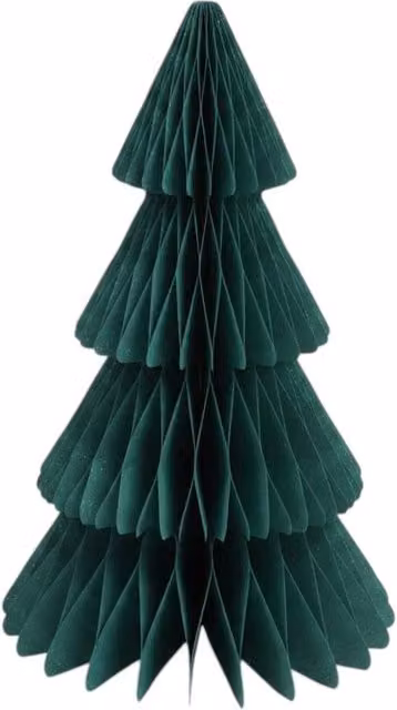 Four Candle Dark Green Paper Tabletop Christmas Tree, Height: 36 cm