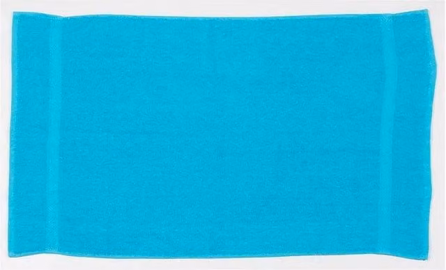 Towel City Luxury Fluffy Cotton Hand Towel in Blue and Turquoise with Border and Hanging Loop