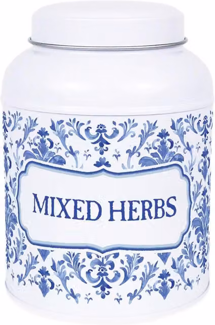 Purely Home Oriental Ink Peppercorn Canister with Small Domed Lid in Blue and White, 110g