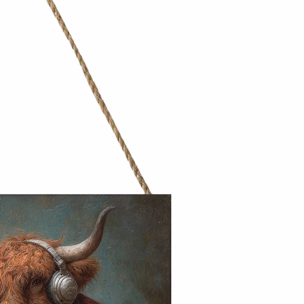 Pyramid International Highland Gamer Highland Cow Wood Hanging Plaque, Multicolour – 2
