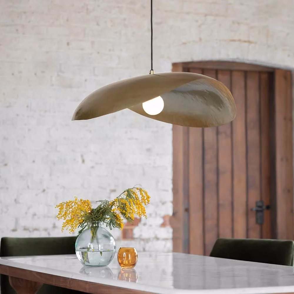 Atkin & Thyme Serene Modern Brass Pendant Light in Gold