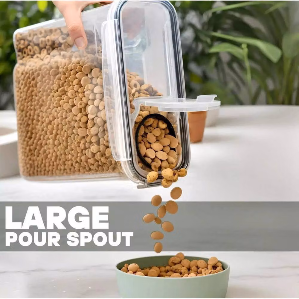 KORVIXA Set of 4 Airtight and Leakproof Food Storage Containers in White and Transparent Plastic with Silicone W/D/H: 15 x 15 x 15 cm – 2