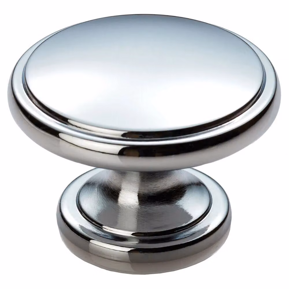 Loops 2 Pack Ring Domed Cupboard Door Knobs in Polished Chrome, 38.5mm Diameter – 2