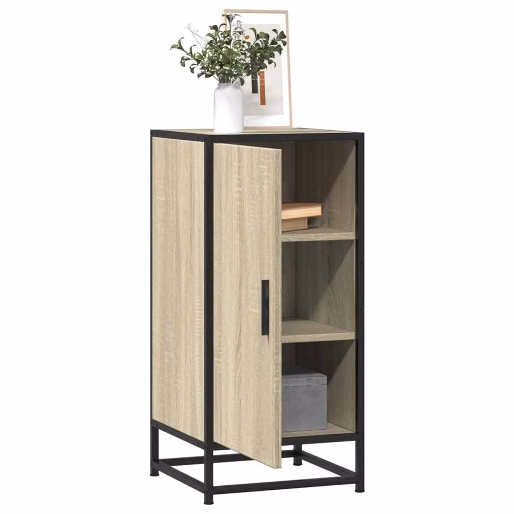 Berkfield Home Industrial Sideboard in Brown Sonoma Oak, W/D/H: 35.5 x 35.5 x 76 cm – 2
