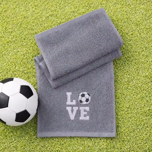 Duncan Stewart Love Sports Football Cotton Towel in Grey