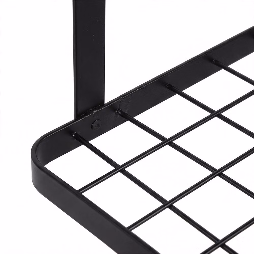 Toque Wall Mounted 2 Tier Metal Pot Pan Rack with 10 Hooks in Matt Black – 5