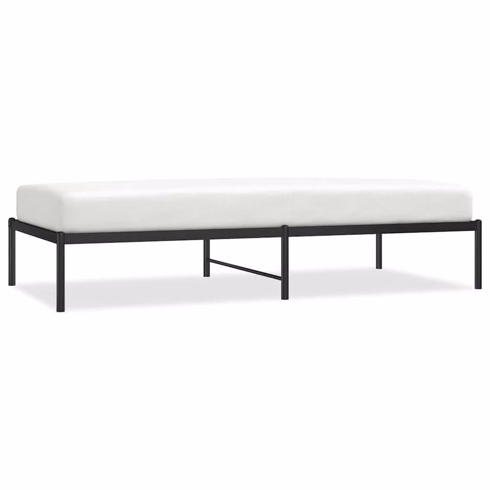 Berkfield Home Metal Bed Frame in Black, W/D/H: 90 x 190 cm – 2