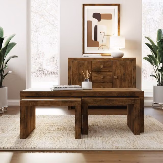GFW Jakarta Mango Wood Long John Nest of Tables in Brown – 1