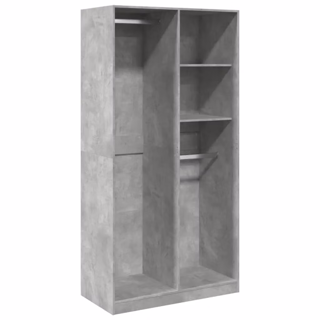 Berkfield Home Minimalist Wardrobe in Concrete Grey, W/D/H: 100 x 50 x 200 cm – 2