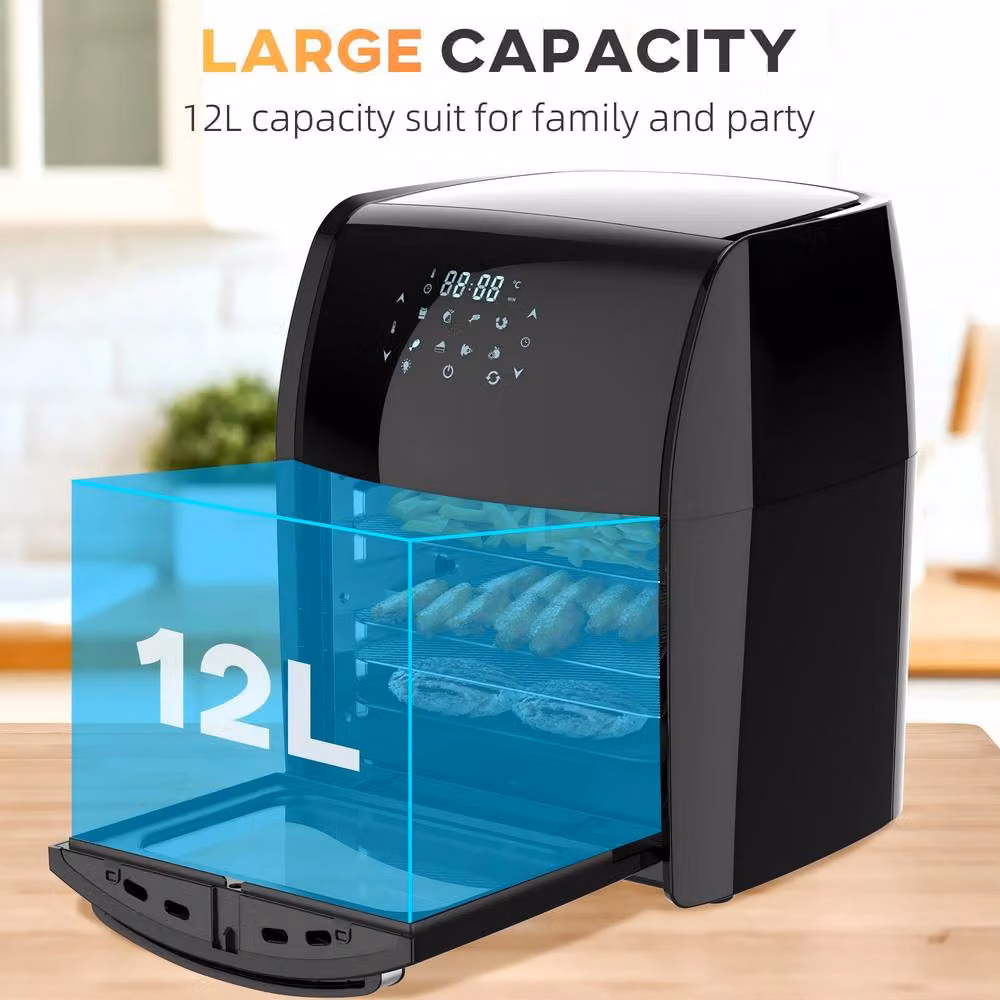 STILVORA 12L Digital Air Fryer Oven with 8 Preset Modes in Black – 7