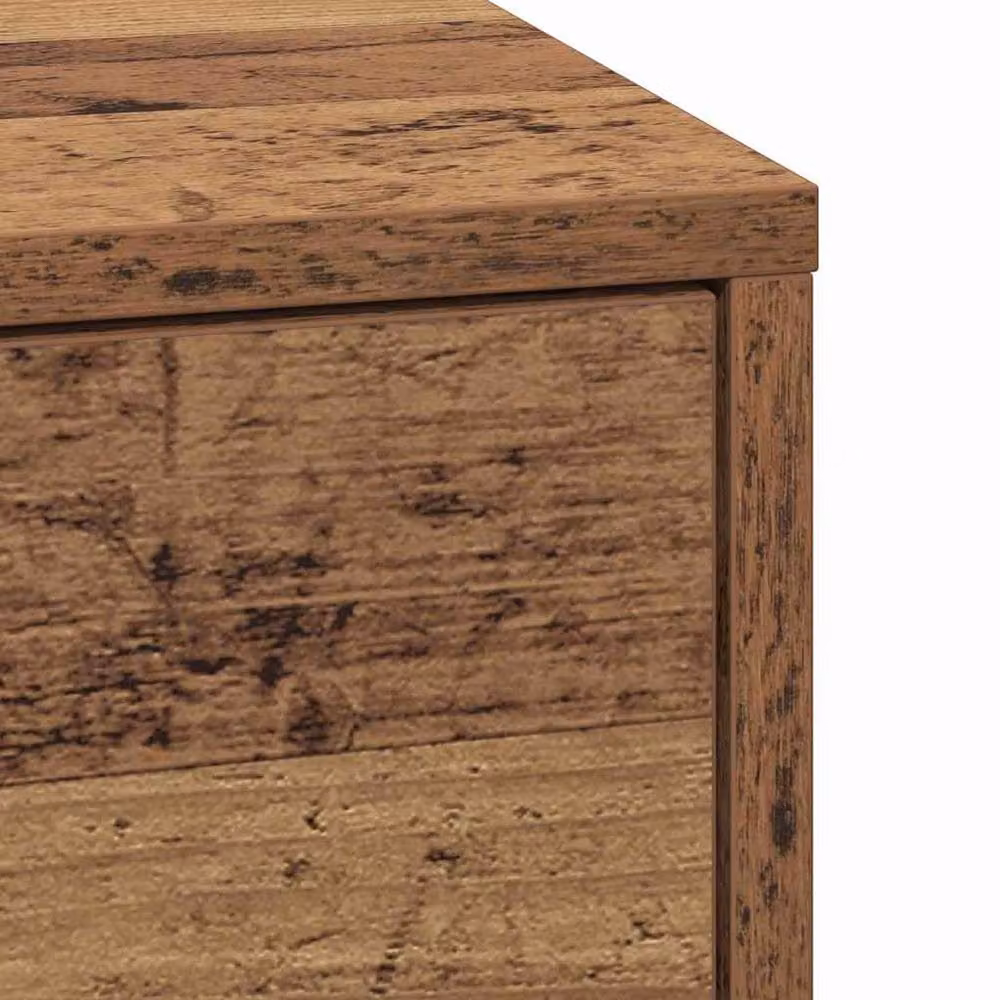 Berkfield Home Rustic Brown Bedside Cabinet with Integrated LED Lighting – 5