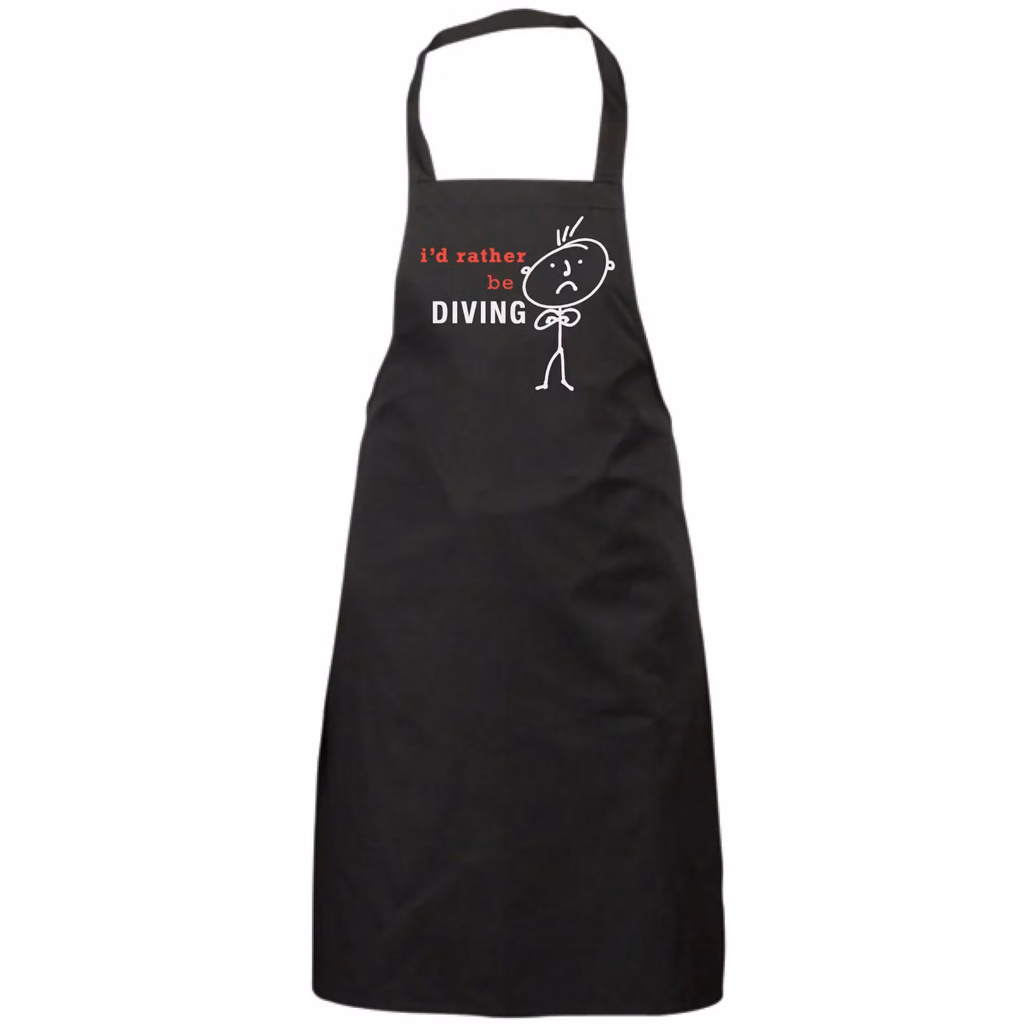 60 SECOND MAKEOVER Men's I'd Rather Be Diving Apron in Black – 2