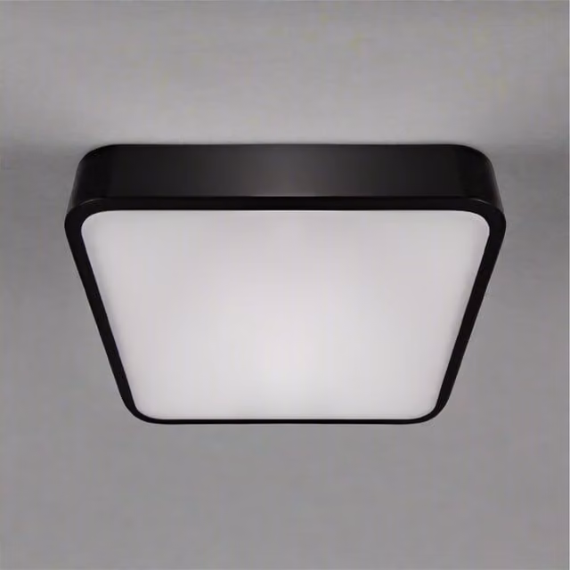 CGC Luna Black Square LED Surface Mount Ceiling and Wall Light, 16W