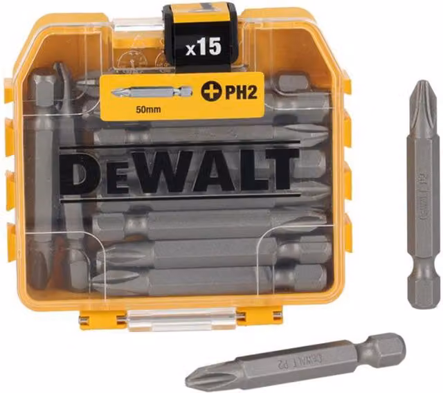DeWalt 15 Pack Steel Screwdriver Bits, Yellow