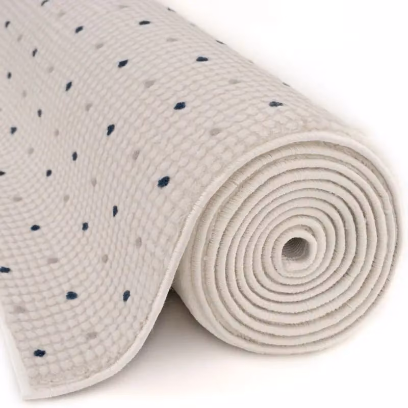 THE RUGS Carmel Modern Dotted Design Soft Pile Area Rug or Runner in Navy Blue and White, W/D/H: 80 x 300 cm – 2