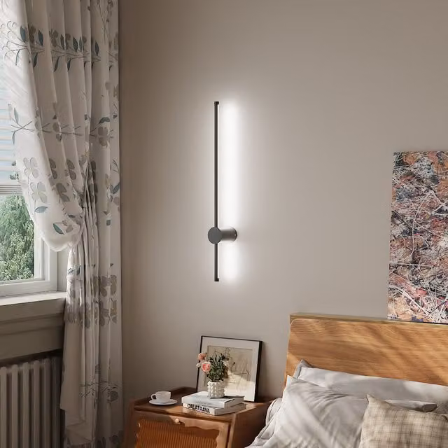 Livingandhome 60 cm 360 Degree Rotatable Linear LED Straight Wall Light in Cool White