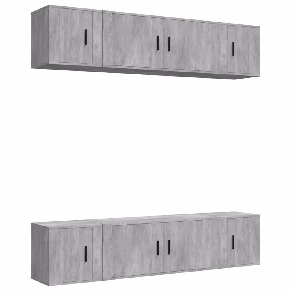 Berkfield Home Classic 6 Piece TV Cabinet Set in Concrete Grey Engineered Wood – 3