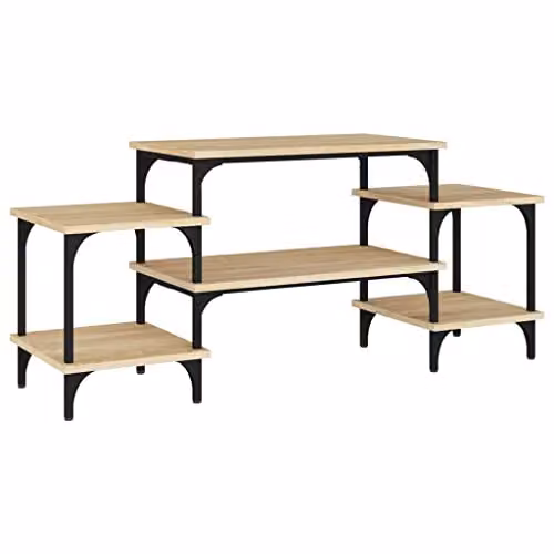vidaXL Industrial Style TV Cabinet in Brown MDF, W/D/H: 117 x 35 x 52 cm
