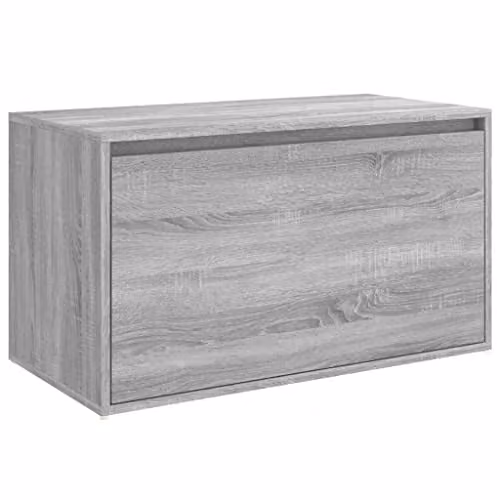 vidaXL Modern Hall Bench and Shoe Rack in Grey Sonoma, W/D/H: 80 x 40 x 45 cm – 1