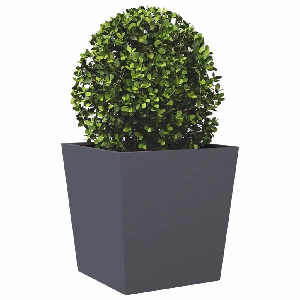 Berkfield Home Garden Steel Planter Tubs, Anthracite and Black, 2 Pack, W/D/H: 50 x 50 x 50 cm – 3