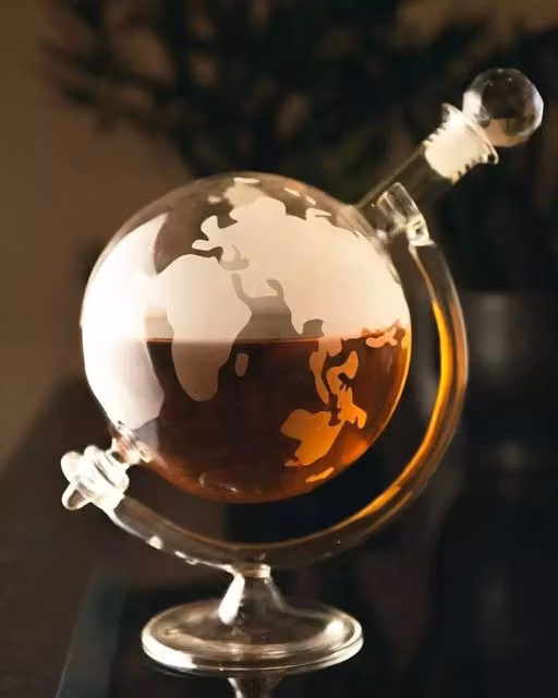 Marco Paul Glass World Globe Decanter in Clear – 1