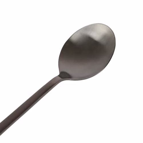 Argon Tableware Stainless Steel Dessert Spoons, Matte Black, Pack of 12 – 5