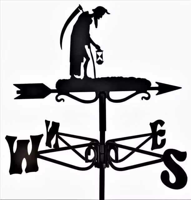 Espira Old Father Time Mini Weathervane in Black Steel