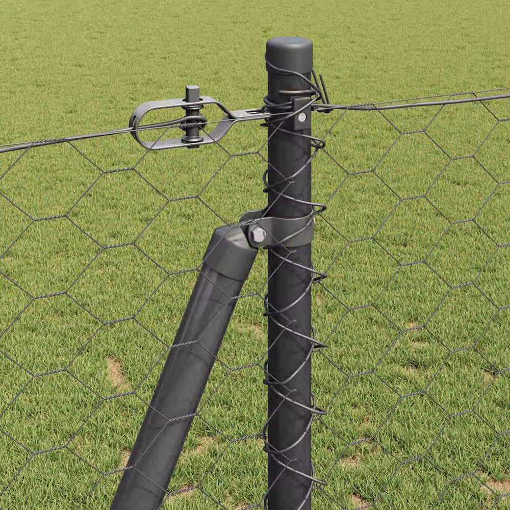 Berkfield Home Grey Hexagon Steel Fence, H: 120 cm x W: 10 m – 3