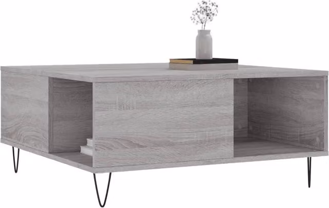 Berkfield Home Modern Square Coffee Table in Grey Sonoma, W/D/H: 80 x 80 x 36.5 cm – 1
